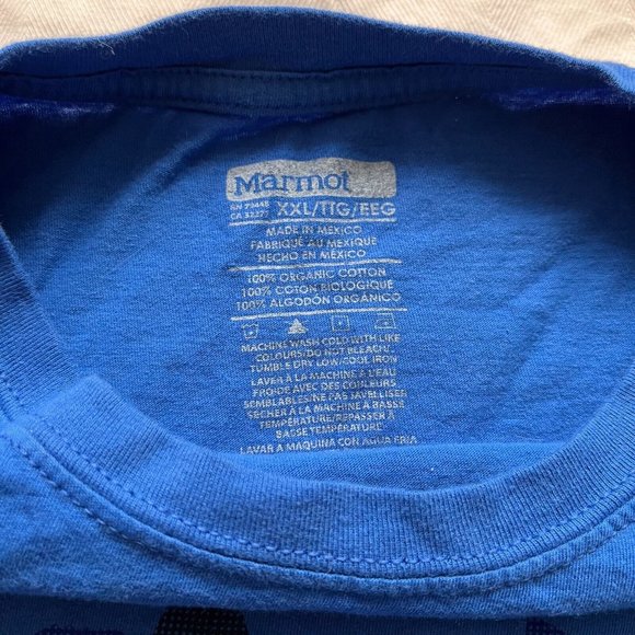 Marmot Men T-Shirt XXL Blue Mountain Logo Graphic Print Short Sleeve Crew Neck - Picture 5 of 7